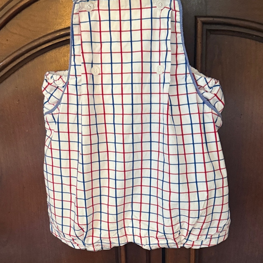 MAYORAL Red and Blue Checkered Romper 6-9M - Picture 4 of 5